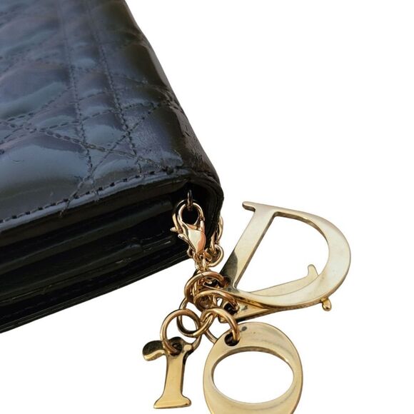 DIOR/ChristianDior Lady Dior  Wallet On Chain Patent Leather Black - Picture 10 of 16
